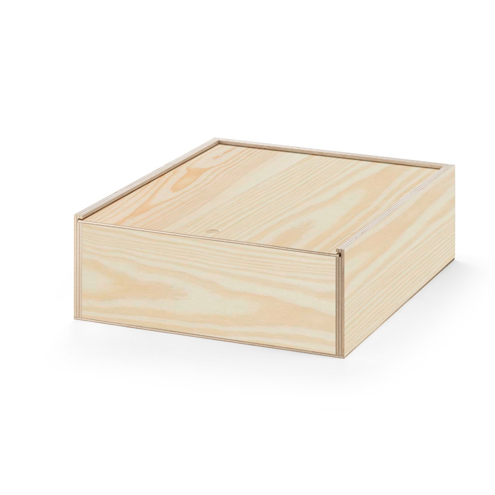 Coffret de présentation bois 33x29x10 cm BOXIE L Naturel foncé
